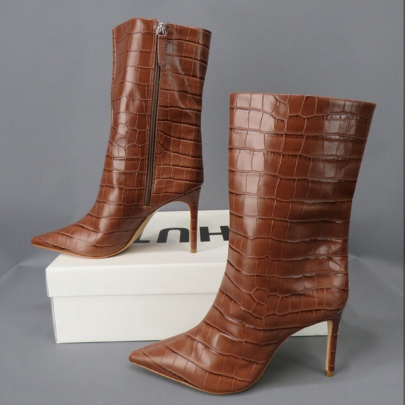 SCHUTZ Shoes - SCHUTZ Mary Croc-Embossed Leather Short Boots